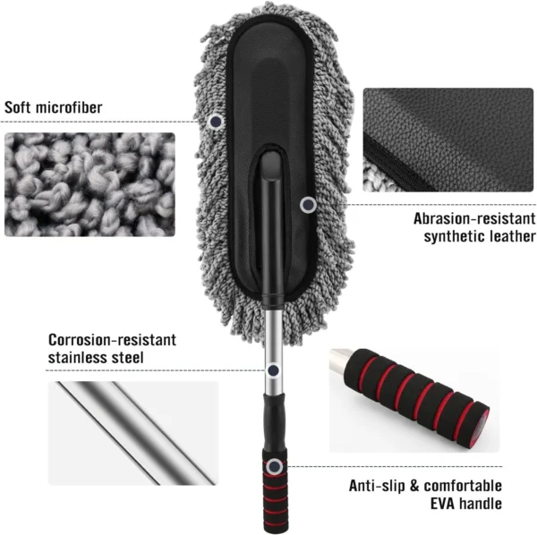 Extendable Microfiber Car Duster | Long Handled Duster